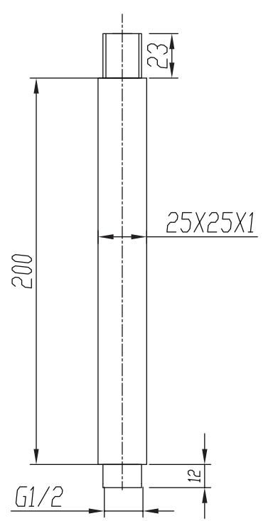 OX0103.SA Matte Black Square Ceiling Mount Ceiling Arm