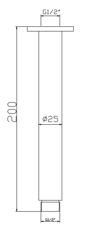 OX0105.SA Matte Black Round Ceiling Mount Ceiling Arm