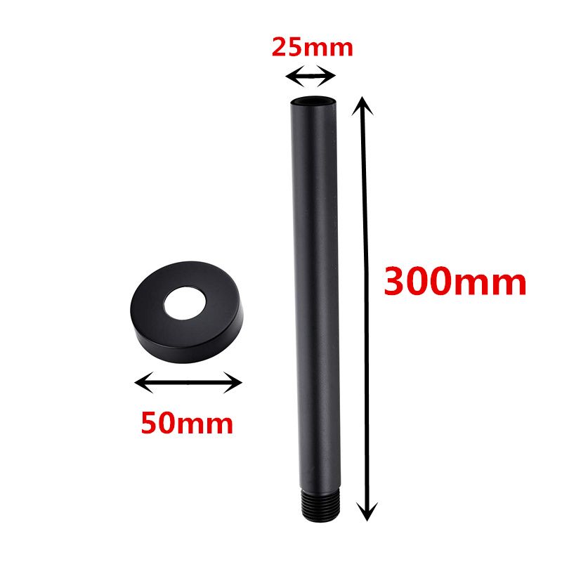 OX0125.SA Matte Black Round Ceiling Mount Shower Arm