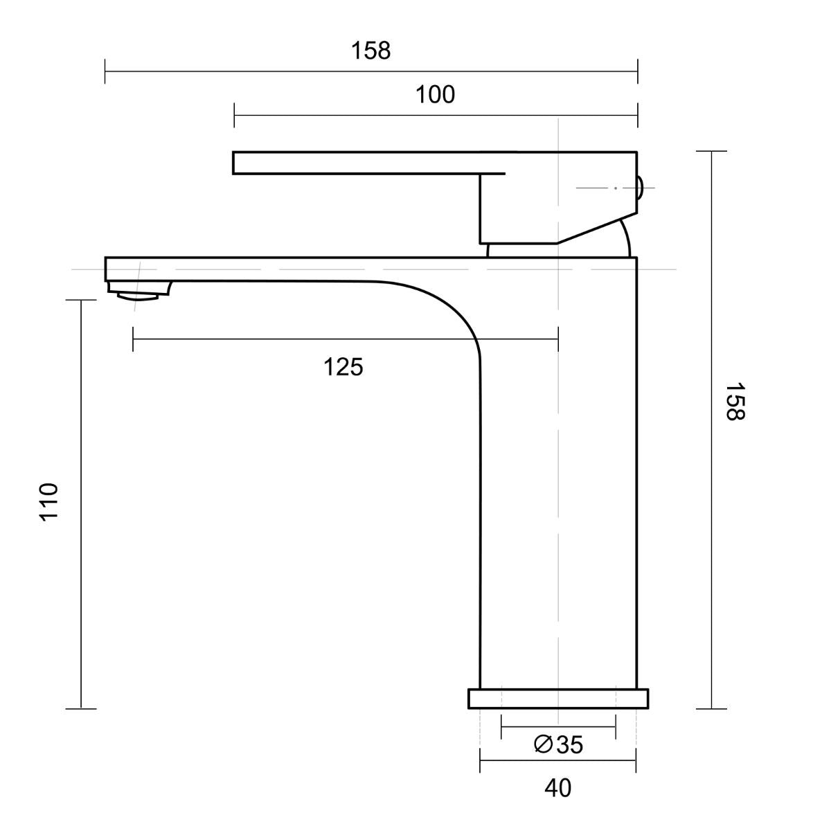 OX0222.BM IVANO Matte Black Square Counter-mounted Basin Mixer