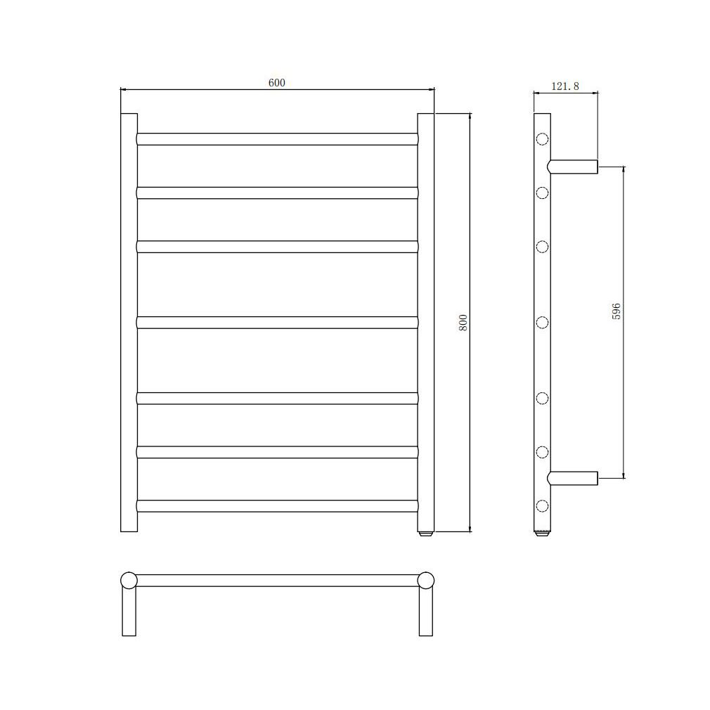 OX07.R.HTR Matte Black Round Wall Mounted Towel Warmer