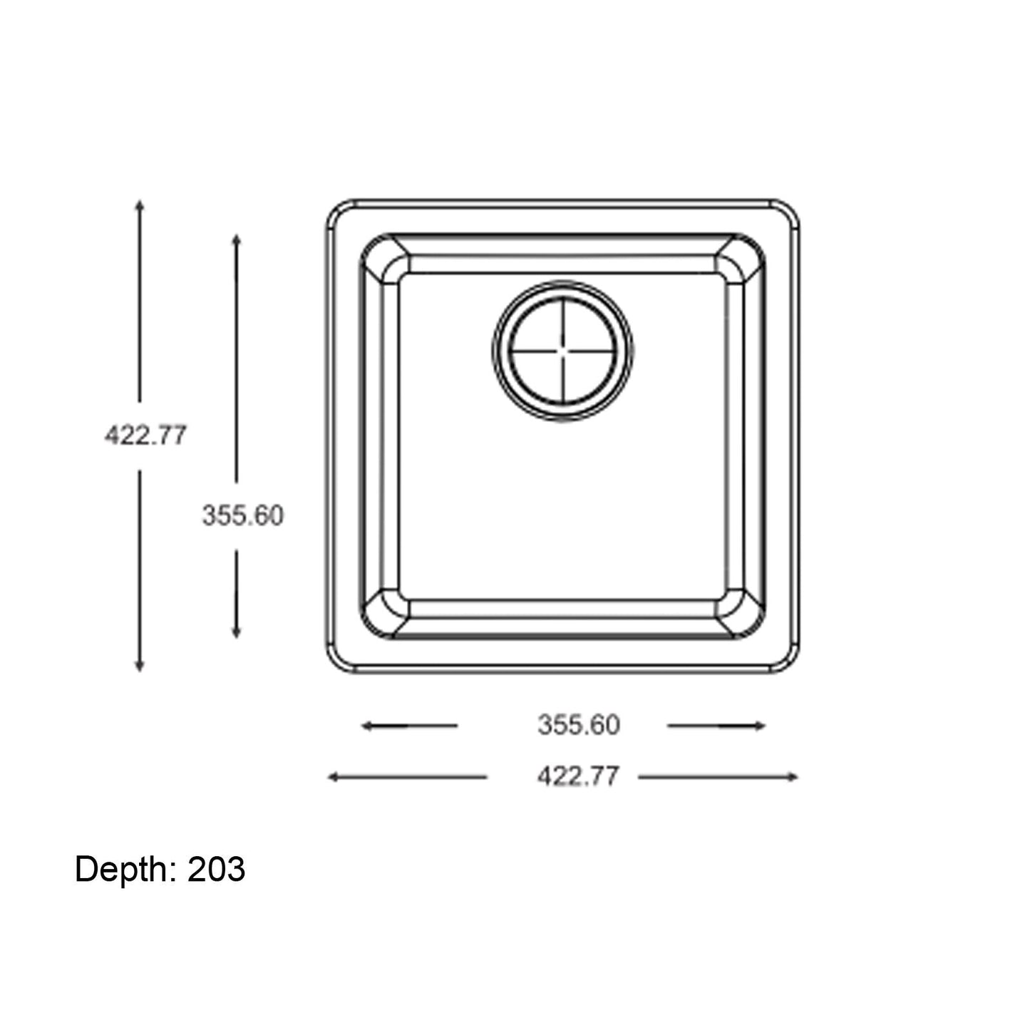 OX4242.KS Matte Black Square Top/Undermount Sink