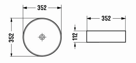 PA3511 Luna Gloss White Round Above Counter Basin