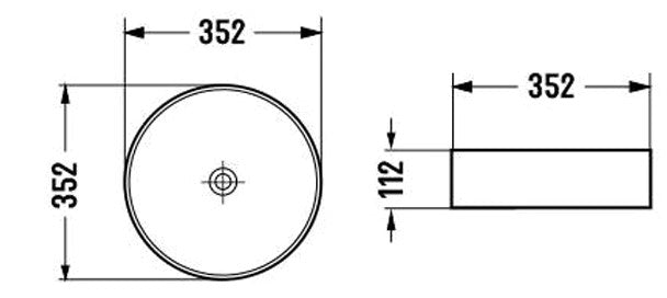 PA3511GMG Luna Matte Dark Grey Round Above Counter Basin