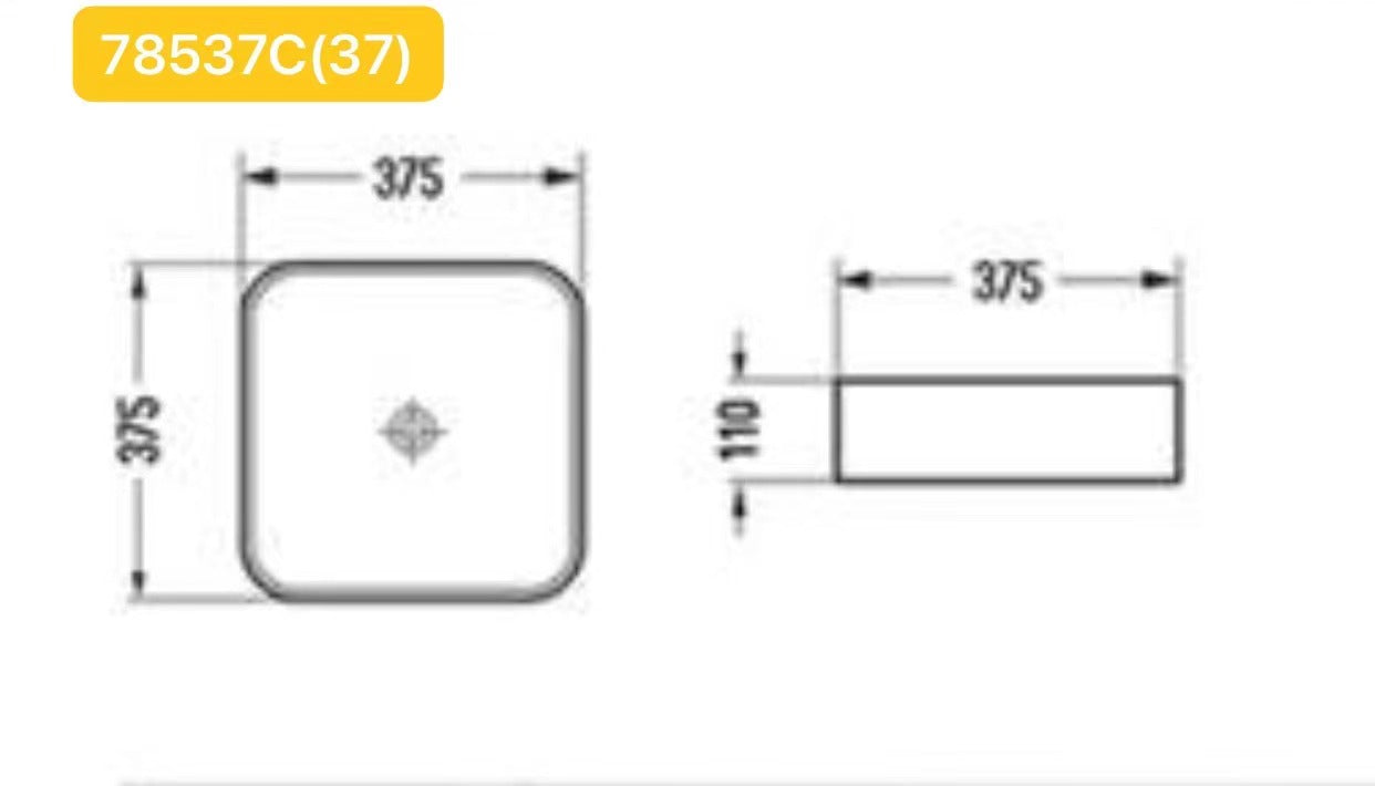 PA3711MW Qubix Matte White Square Above Counter Basin