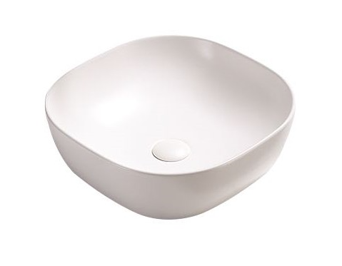 PA37375MW Qubix Matte White Square Above Counter Basin