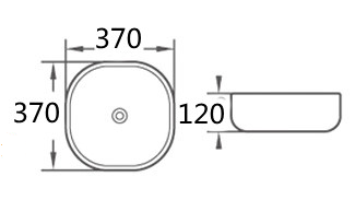 PA37375MW Qubix Matte White Square Above Counter Basin
