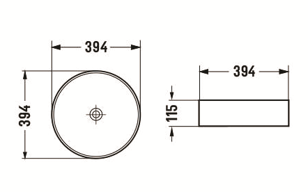 PA3911 Luna Gloss White Round Above Counter Basin