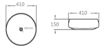 PA4343BW Ronda Matte White and Copper Round Above Counter Basin