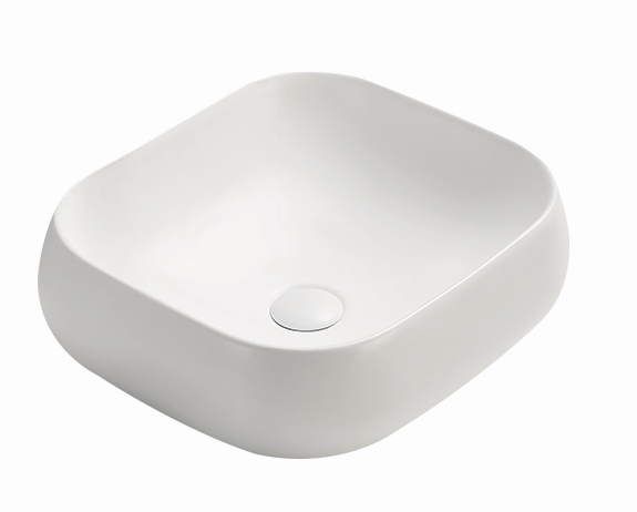 PA4540MW Qubix Matte White Rectangular Above Counter Basin