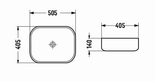 PA4939MW Qubix Matte White Rectangular Above Counter Basin