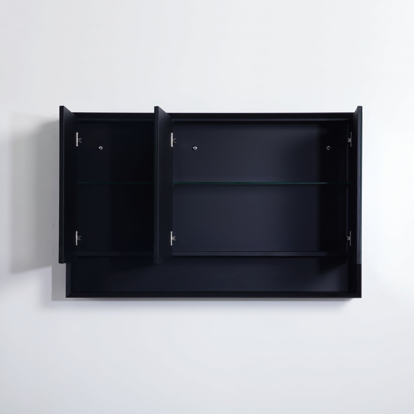 PESV1200 Petra Matte Black Rectangular Wall Mounted Shaving Cabinet