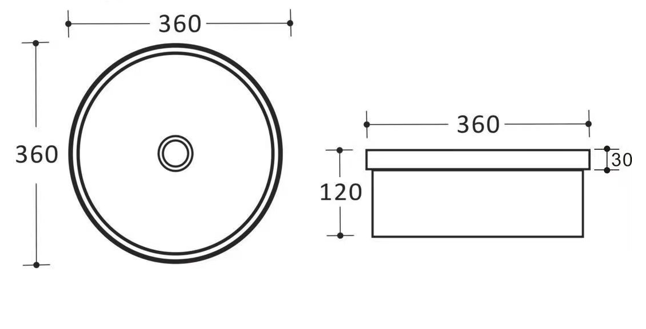 PIS3636MW Art Basins Matte White Round Insert mount Basin