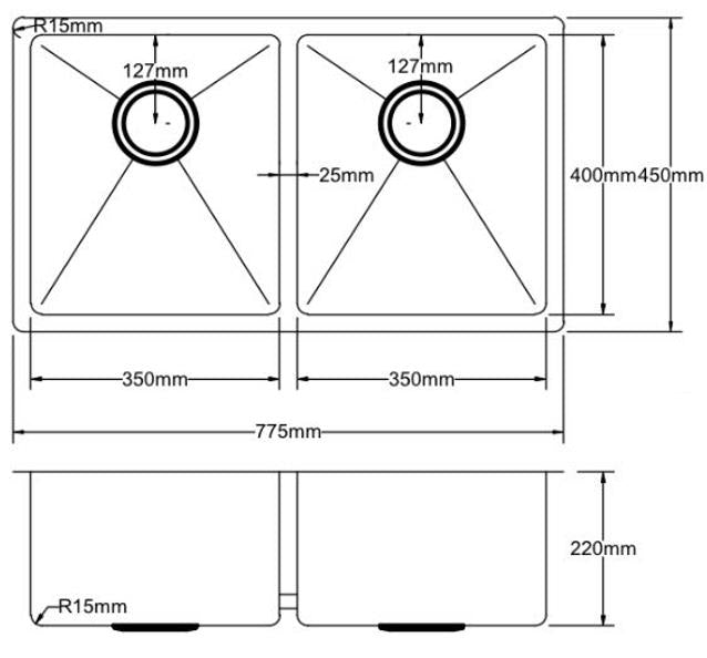 PKS-775DR Rectangular Sink
