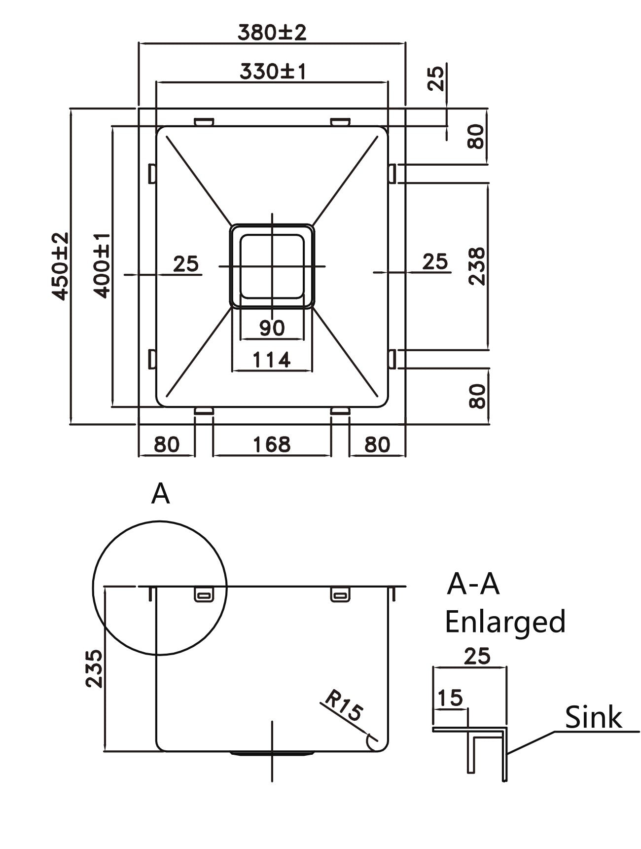 PKSS-380S Square Sink