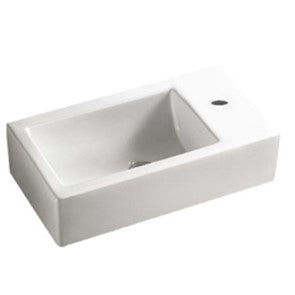 PW5025L Gloss White Rectangular Wall hung Basin