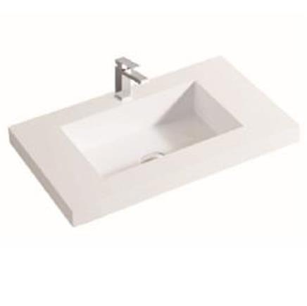 Poly6037B Poly Top Gloss White Rectangular Top Mount Vanity Top