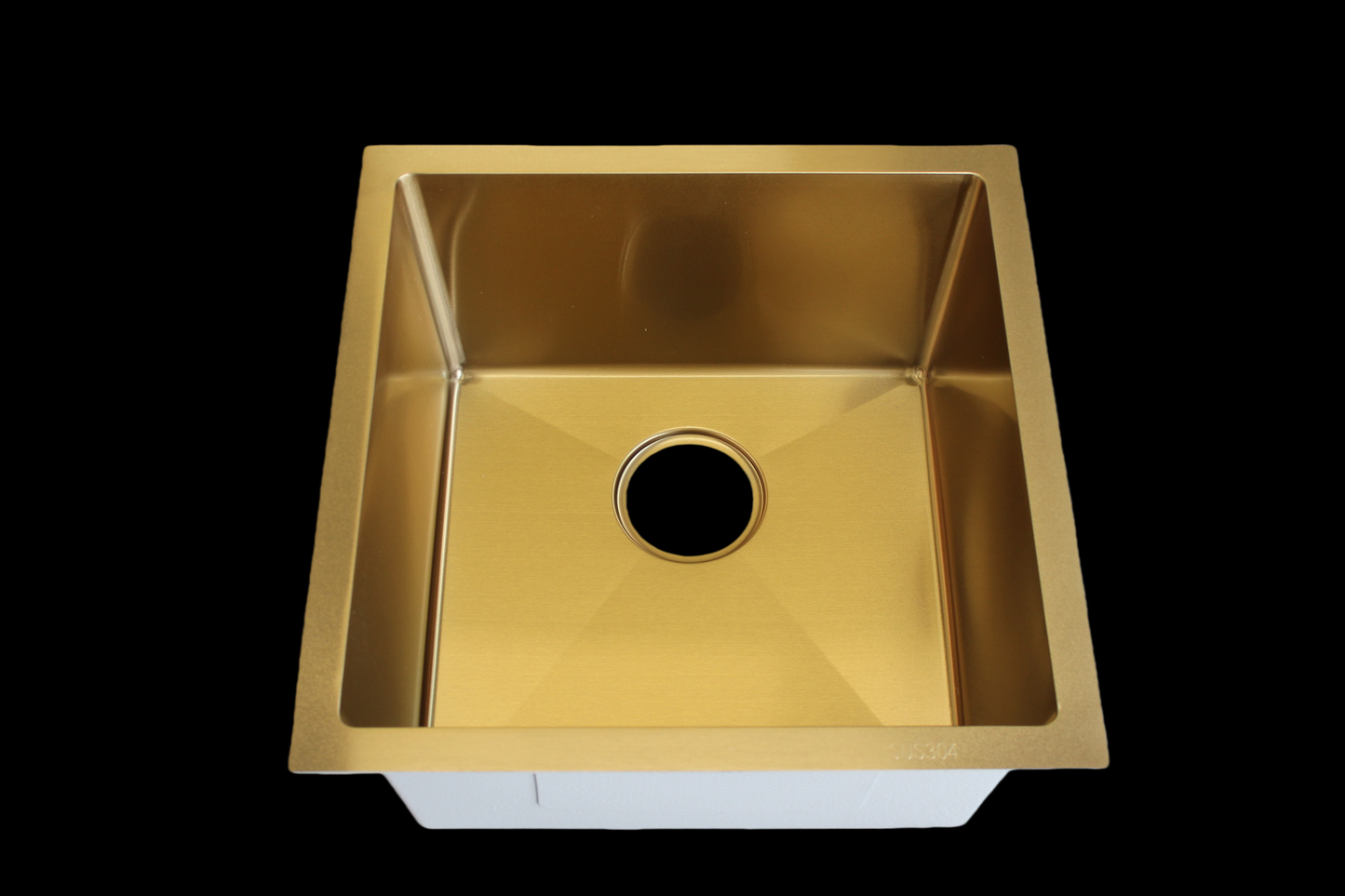 HMSB4444GOLD Brushed Gold Nano coating single Bowl (with R10 round corners) Above mount / Undermount Kitchen / Laundry Sink