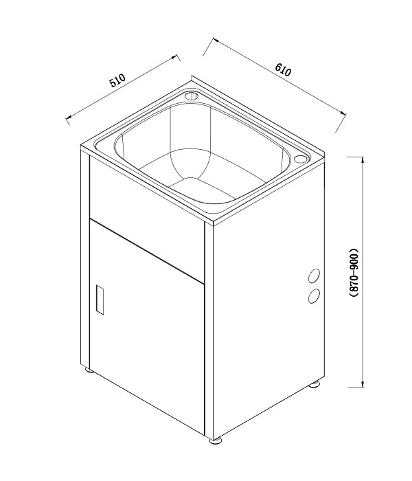 SLT600-B Matte Black Rectangular Free Standing Laundry Tub