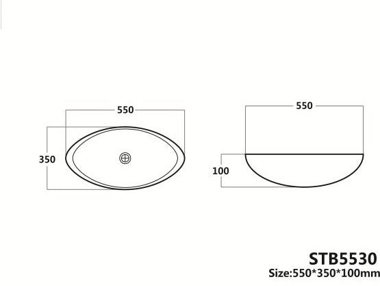 STB5530 Oval Above Counter Basin