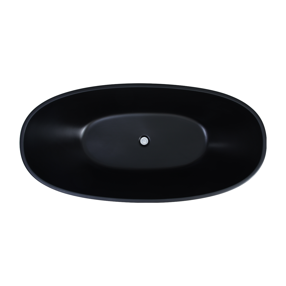 STBT1700MB Stella Matte Black Oval Free Standing Bathtub
