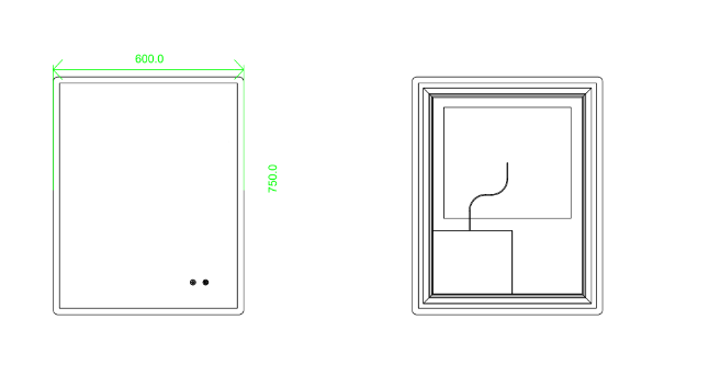T-600LSM Matte Clear Rectangular Wall Mounted Mirror