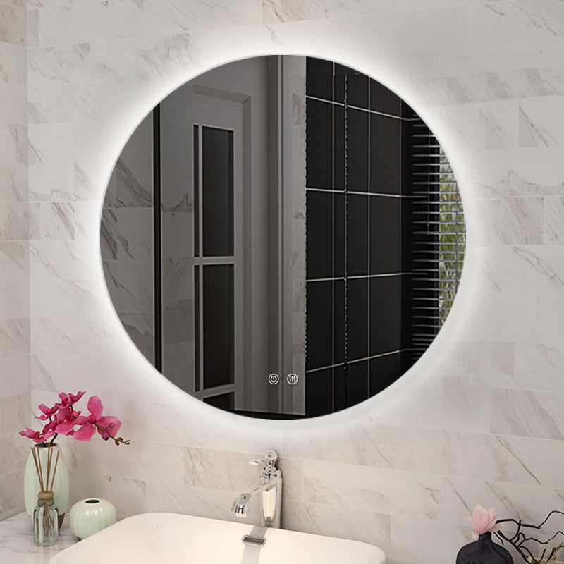 T-900RLM Matte Silver Round Wall Mounted Mirror