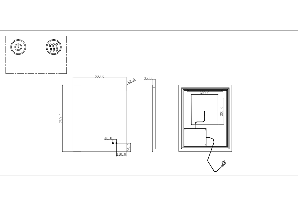T-WB6075 Matte Silver Rectangular Wall Mounted Mirror