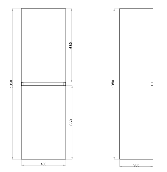 TB1350DG Qubist Dark Grey Wall hung Tall Boy