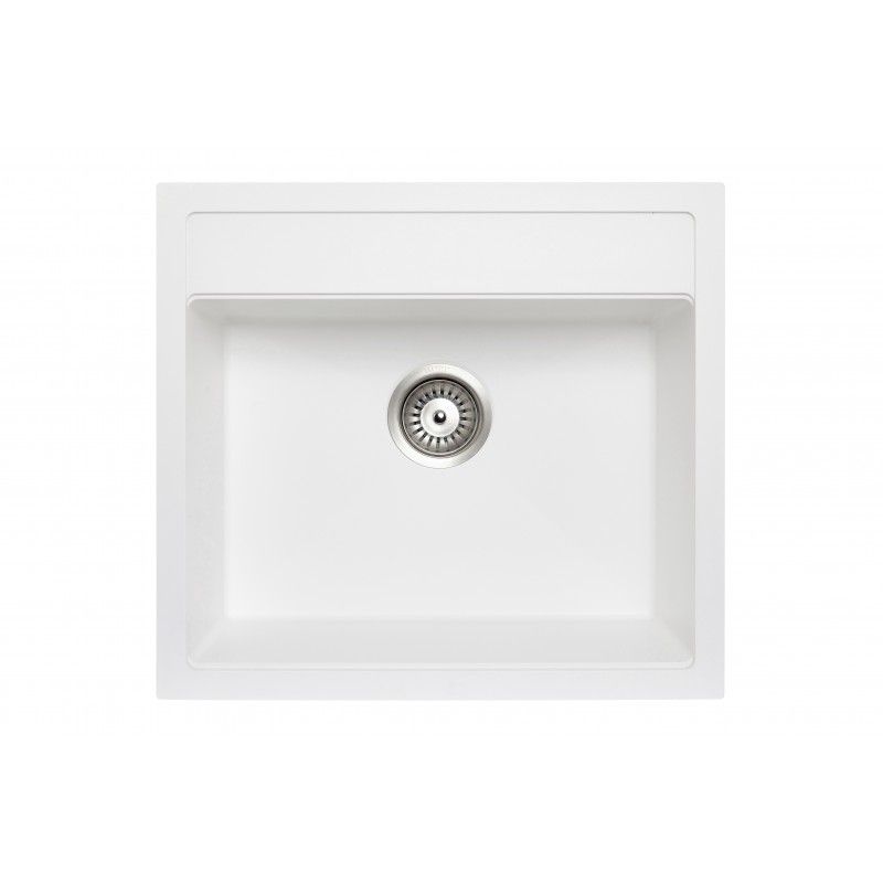 TWM-560FEW Enigma Matte White Rectangular Top/Undermount/Flush mount Sink