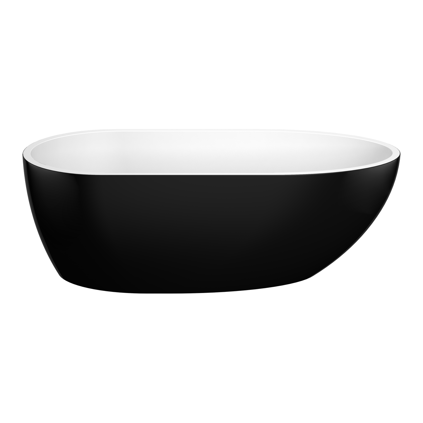 VBT1690B Veda Gloss White and Black Oval Free Standing Bathtub