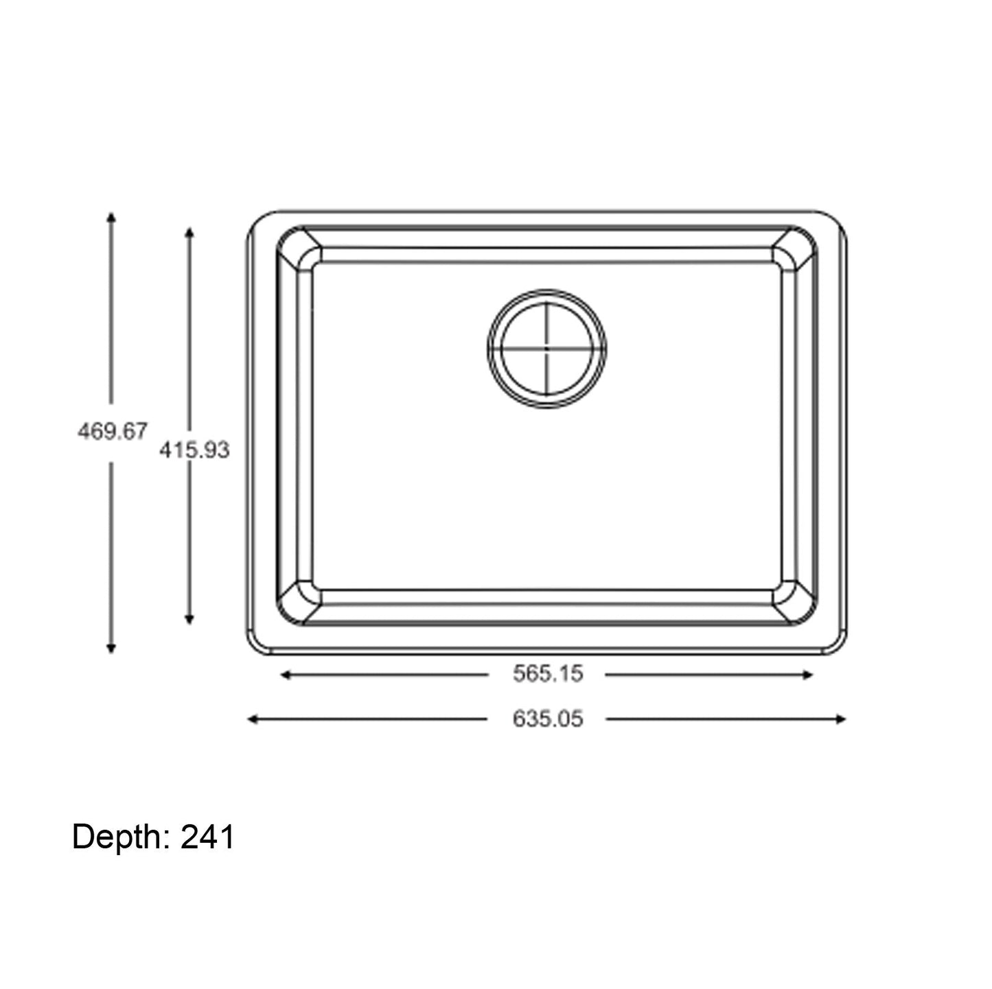 WH6347.KS Matte White Rectangular Undermount Sink