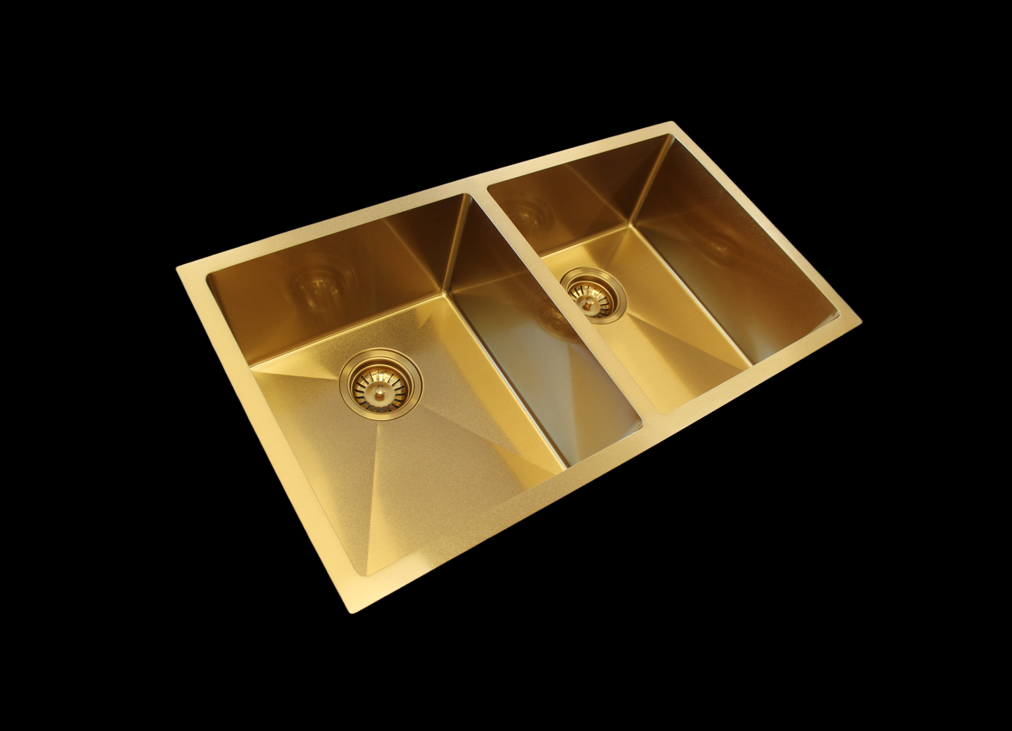 HMSDB8045-GOLD Nano coating Golden Rectangular Double Bowl Overmount or Undermount Kitchen Sink