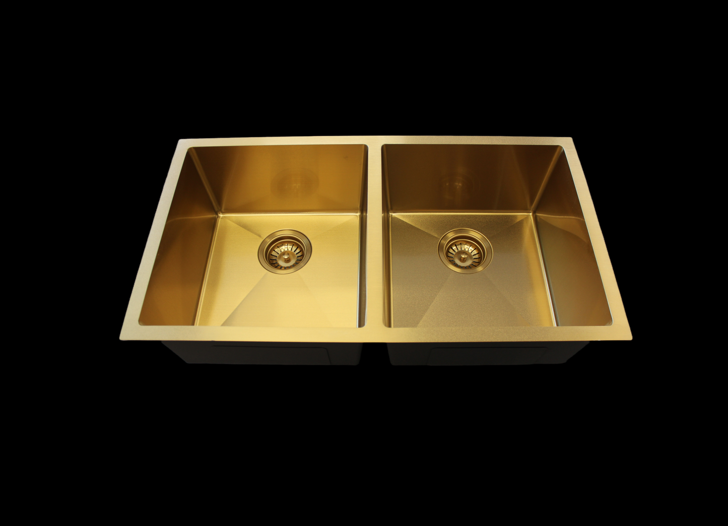 HMSDB8045-GOLD Nano coating Golden Rectangular Double Bowl Overmount or Undermount Kitchen Sink