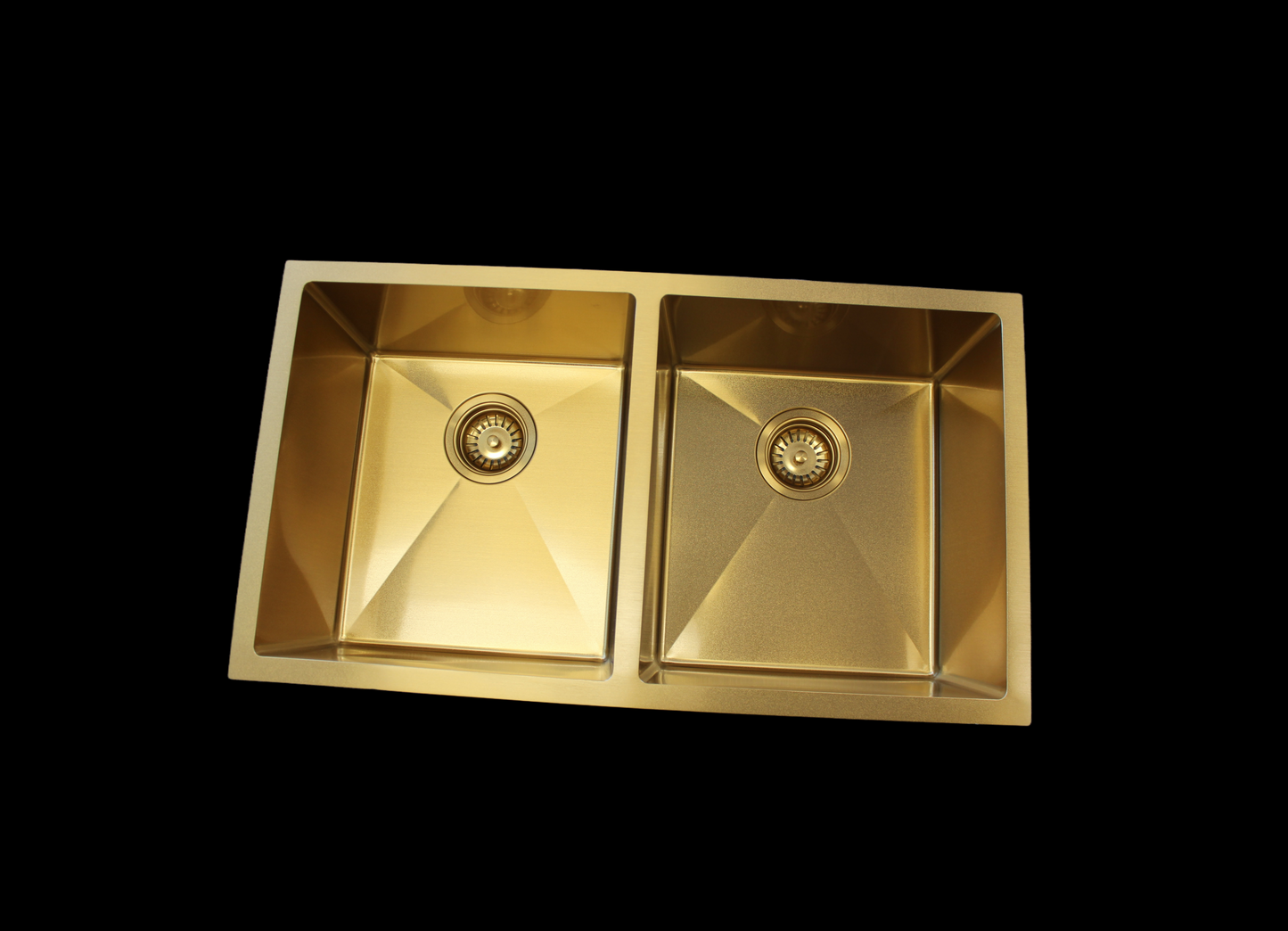 HMSDB8045-GOLD Nano coating Golden Rectangular Double Bowl Overmount or Undermount Kitchen Sink