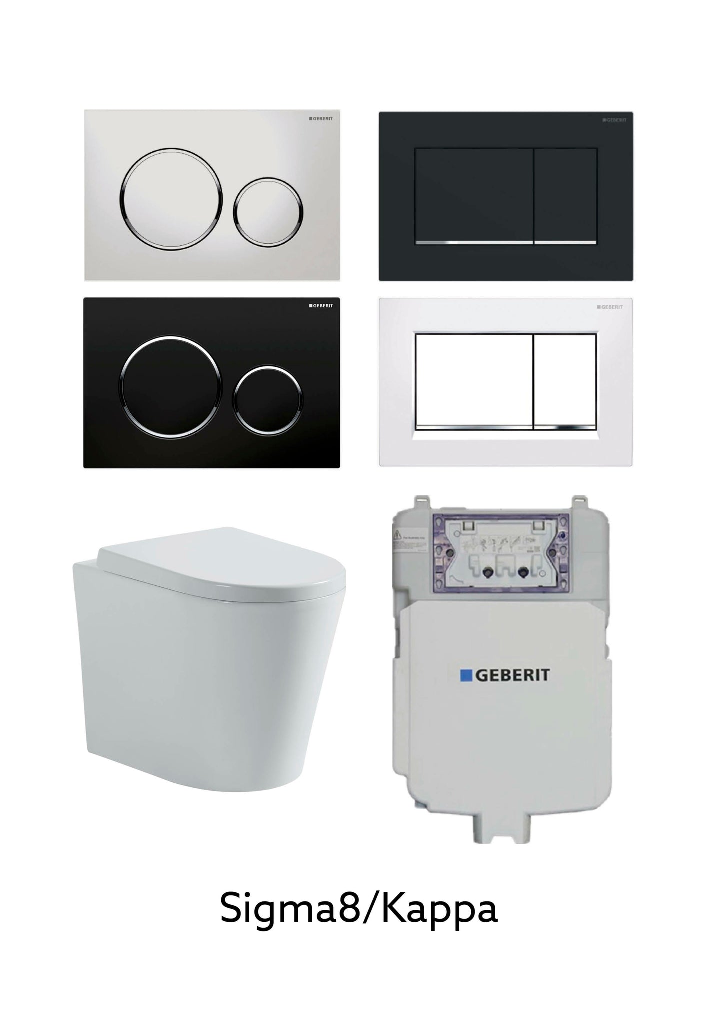 Sigma 8 + KDK102 / KDK103 White Free Standing Toilet