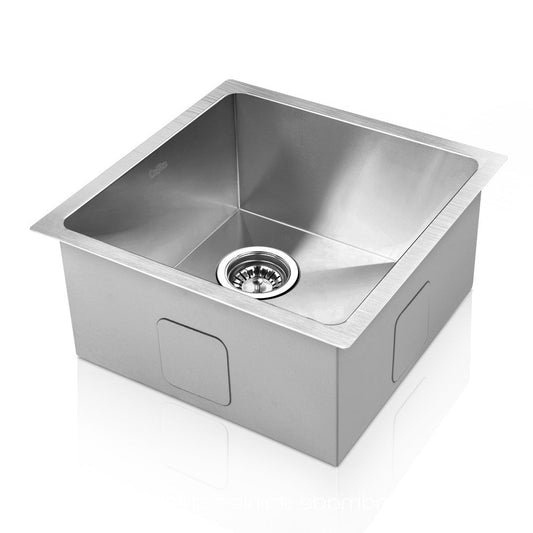 SINK-4444-R010 Satin coated Silver Square with R10 rounded corners Under Mount, Flush Mount, Drop In Mount Kitchen Sink