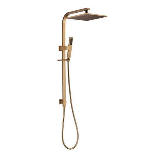 Esperia Brushed Yellow Gold Square Shower Station