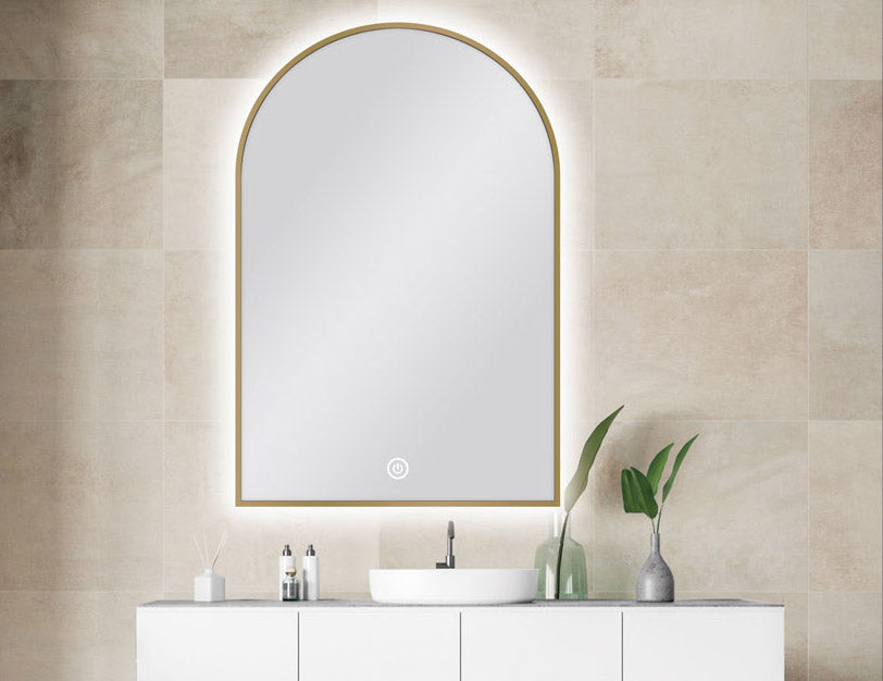 MS-AR6090B-G Gold Gold Arched Mirror