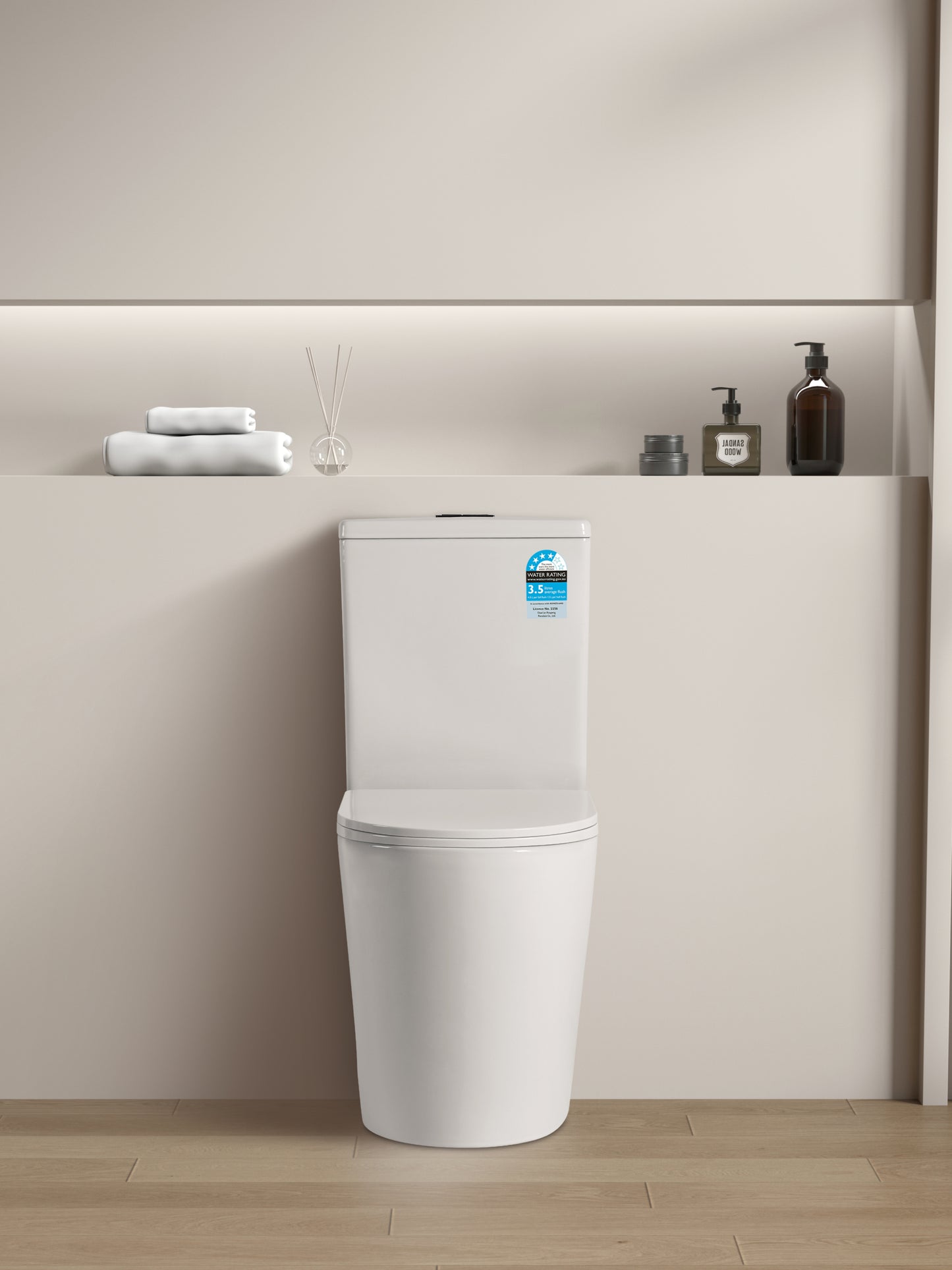 KDK022R Gloss White Oval Back to Wall Toilet