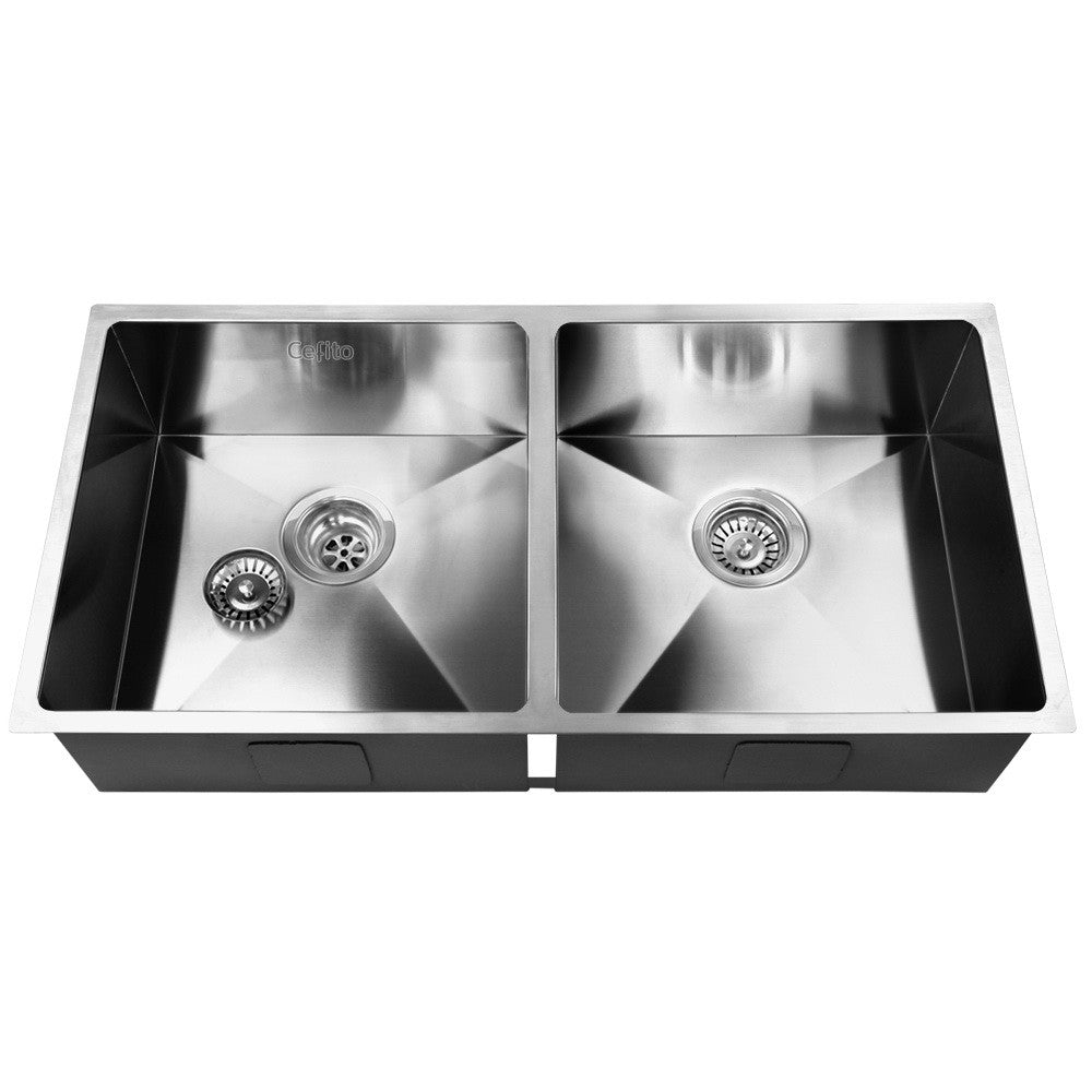 KBS-SINK-8644-R010 Satin Silver Rectangular with R10 Rounded Corners Drop-in, Flush Mount, Under-mount Kitchen Sink