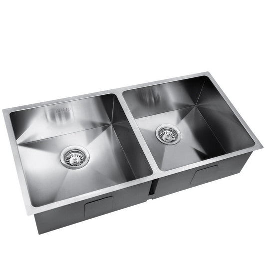 KBS-SINK-8644-R010 Satin Silver Rectangular with R10 Rounded Corners Drop-in, Flush Mount, Under-mount Kitchen Sink