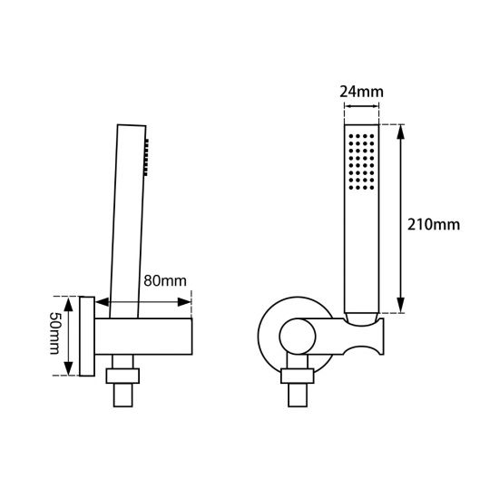 GM2131.SH Gun Metal Grey Round Wall connector bracket, Handheld Shower
