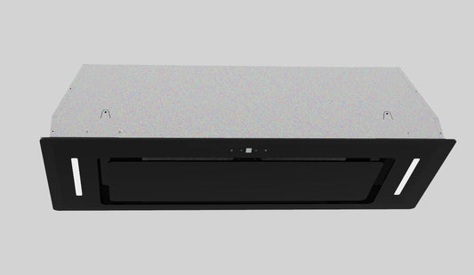 CY-CP90BL Matte, Black glass Black Built In Rangehood