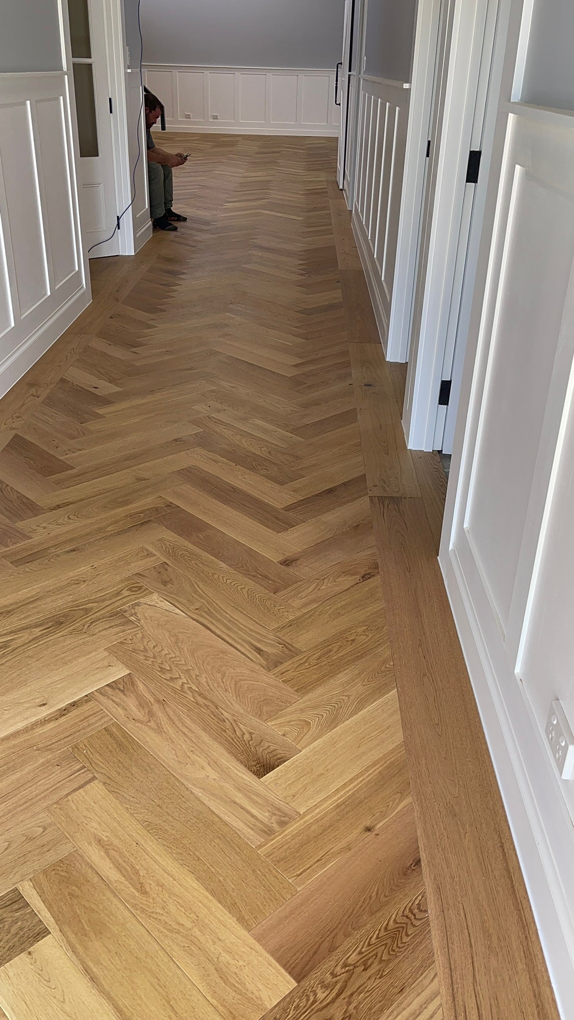 EO1574 Engineered Oak German Klumpp UV Lacquer 8% matt Natural Oak Direct Glue Engineered Herringbone Flooring