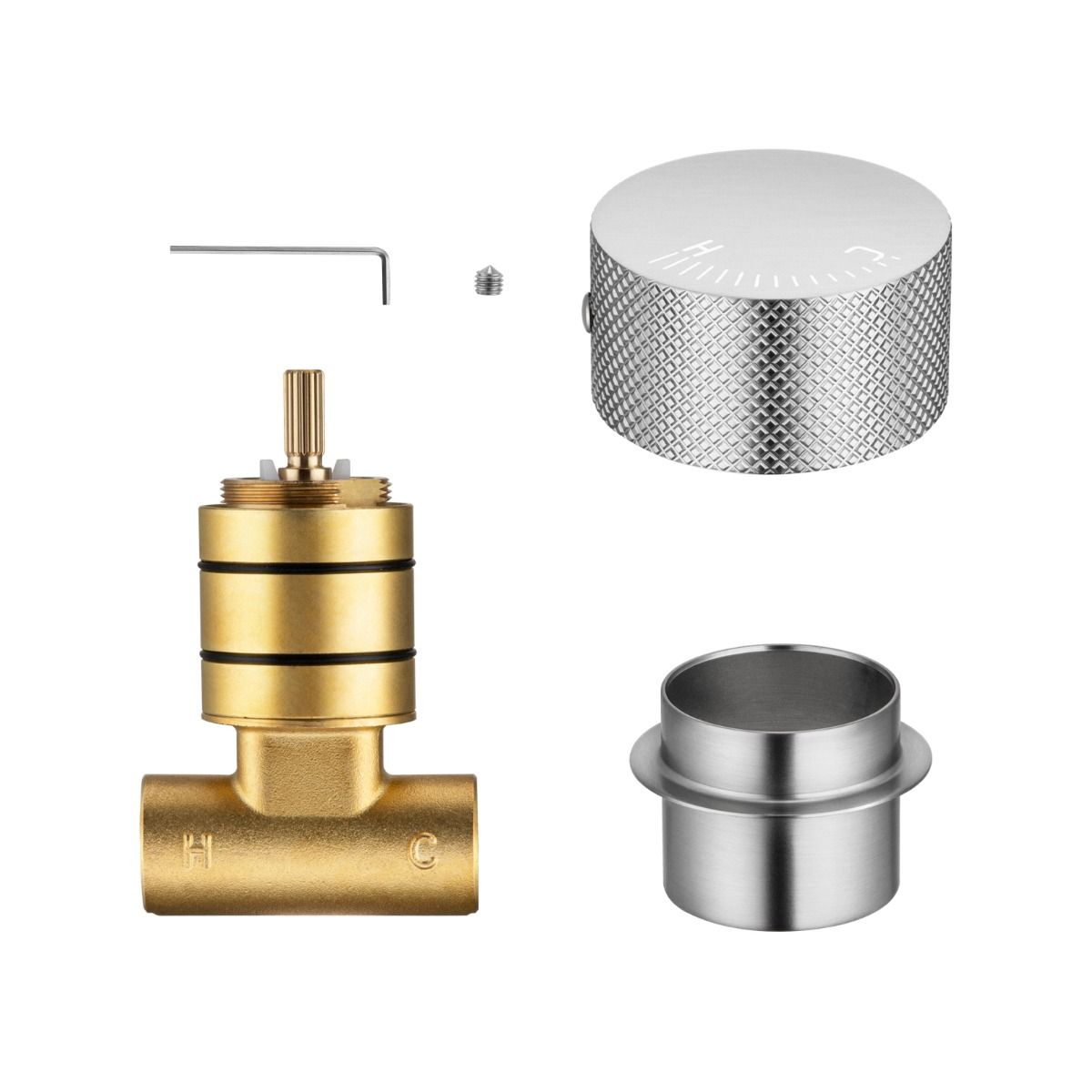 BU0169.HD Progressive Mixer Brushed Nickel Brushed Nickel Round Wall Mount Wall Mixer Handle