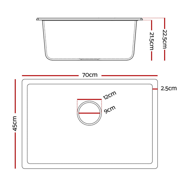 SINK-STONE-A-7045-WH Stone Sink series White Kitchen Sink