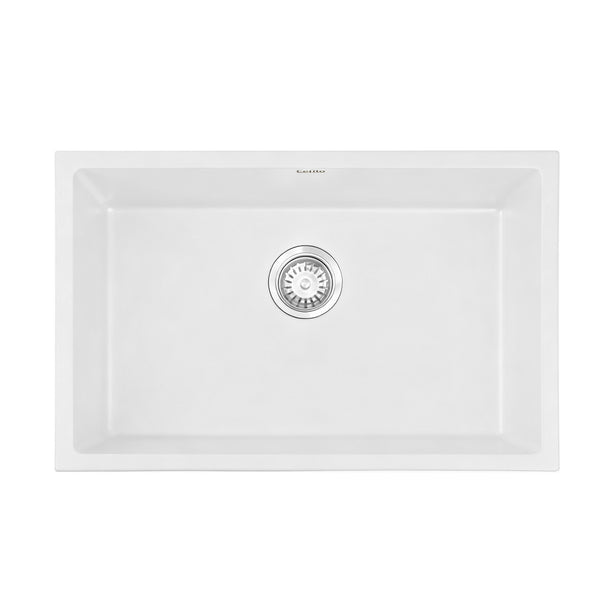 SINK-STONE-A-7045-WH Stone Sink series White Kitchen Sink