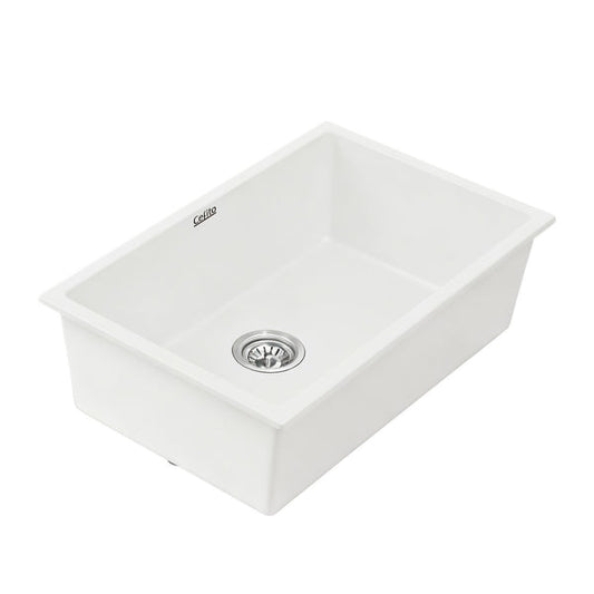 SINK-STONE-A-7045-WH Stone Sink series White Kitchen Sink