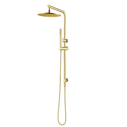 LBG2128-A.SH-10 Brushed Gold Brass Light Round Wall Mount Shower Station
